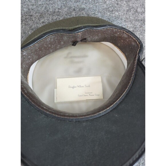 Marine Corps Lancaster Officer Service Cap Size 7 Vtg Barracks Cover - Picture 7 of 11